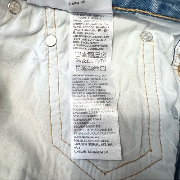 Levi's Middy Straight Leg Distressed Blue Jeans 29 - Picture 7 of 10